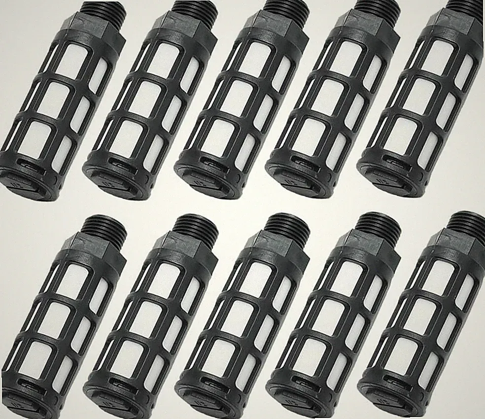 10 Pack Pneumatic Air Compressor Muffler Fitting 1/4" NPT Compressed Exhaust Sil