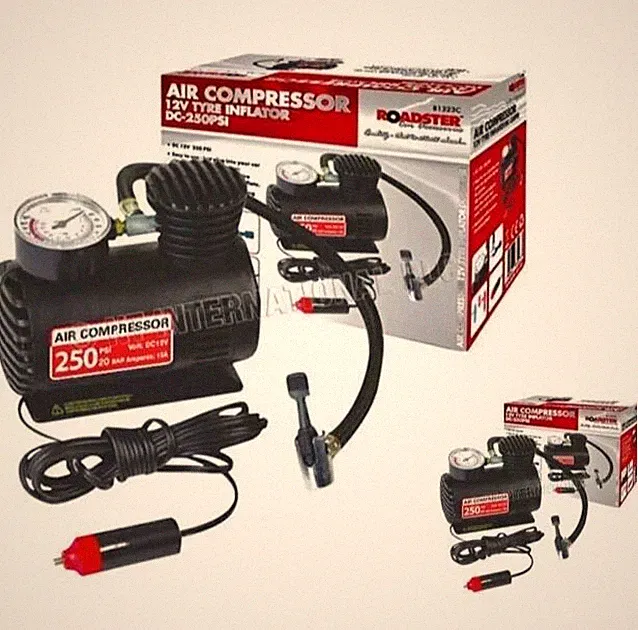 12V COMPACT AIR COMPRESSOR PUMP TYRE INFLATOR BICYCLE BALL BIKE CAR VAN NEW