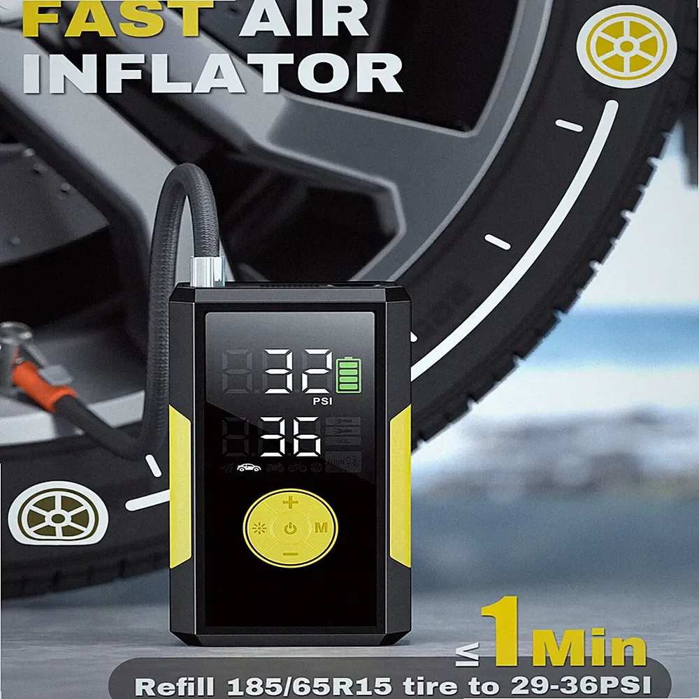 Car Air Compressor Rechargeable Cordless Tire Inflator Portable Air Pump 200 PSI