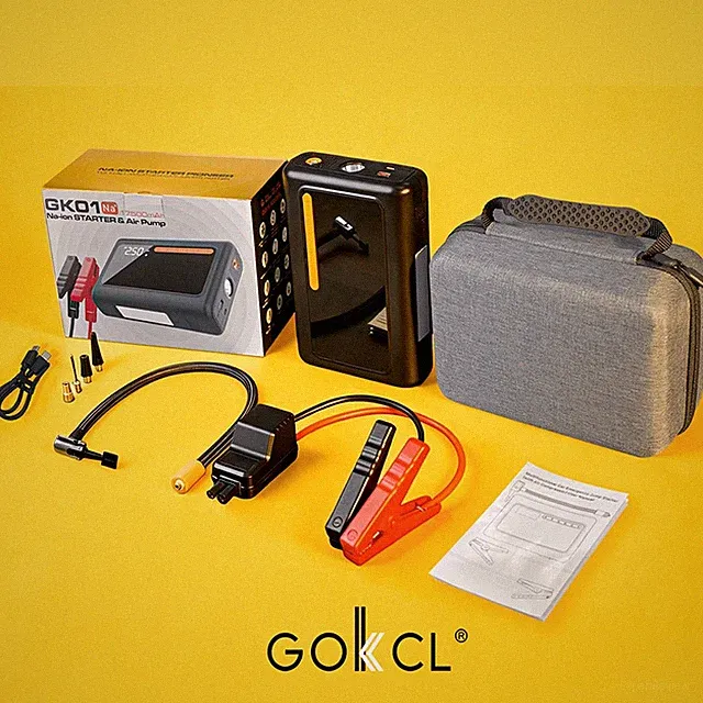 Car Jump Starter 1600A 17500mAh W/Tire Inflator Portable Air Compressor 150 PSI
