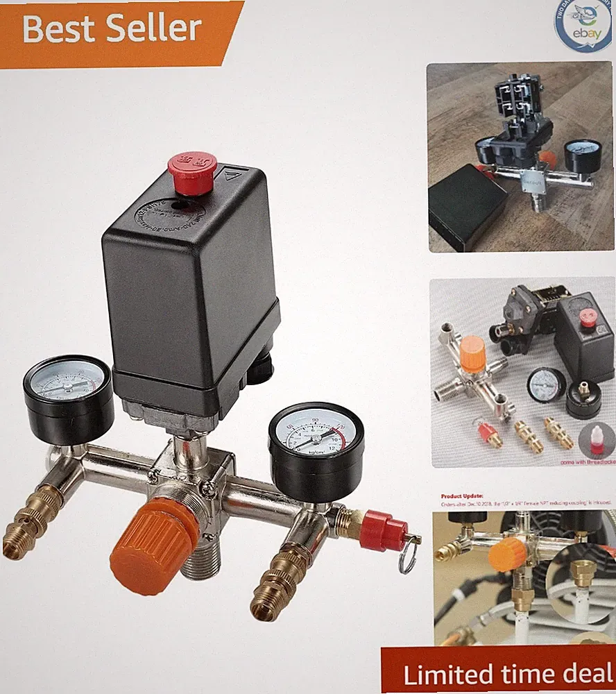 Compact Air Compressor Pressure Switch 90-120PSI with Easy Assembly Features