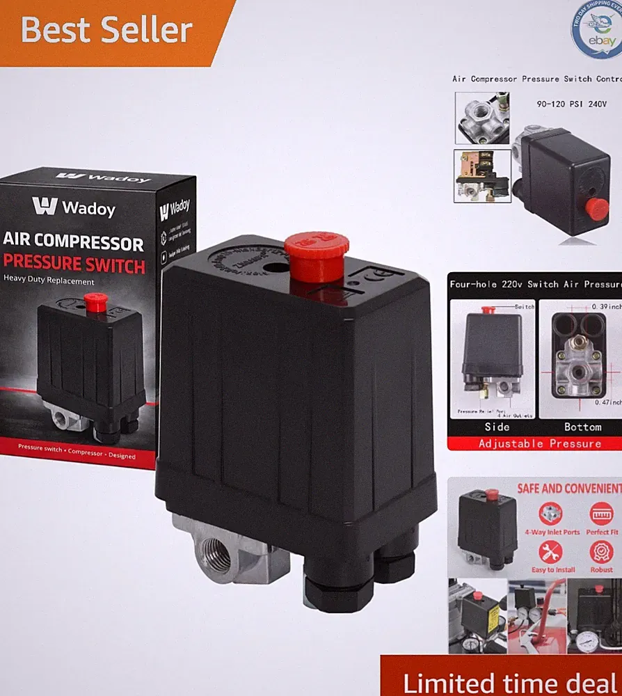 Compact Air Compressor Pressure Switch Control | Save Energy & Costs 90-120 PSI