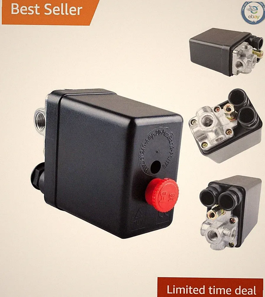 Compact Automatic Air Compressor Pressure Switch - 240V Compatible, Easy Install