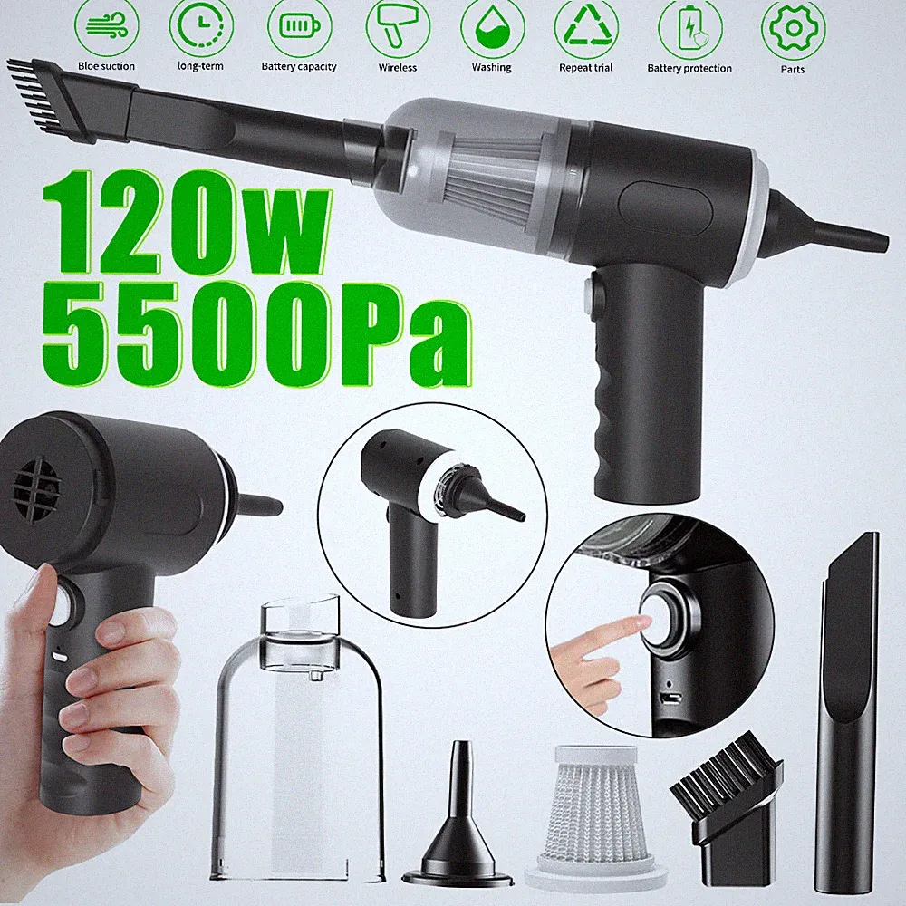 Cordless Electric Air Duster Powerful 45000RPM Hi-Pressure Computer Car Cleaning