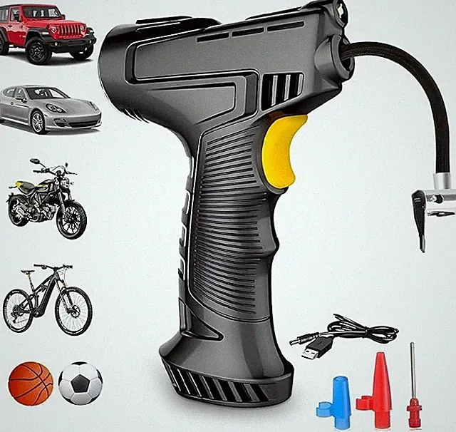 Cordless Tire Inflator Air Pump with Digital Display & LED Light | Rechargeable