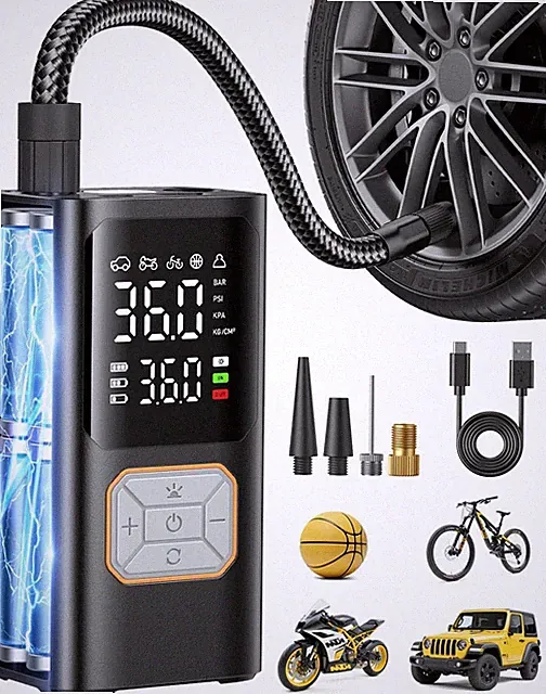 Cordless Tire Inflator Portable Air Compressor 150PSI Digital Auto Shut Off