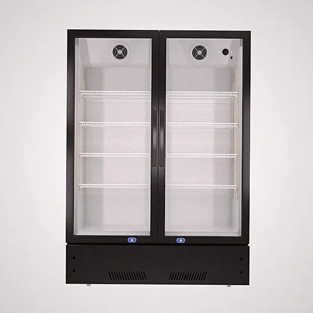 New Commercial 2 Glass Doors Display Refrigerator Upright Merchandiser Beverage