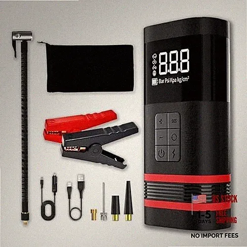 Portable Tire Inflator Air Compressor for Car and Truck Pump, Compact Auto
