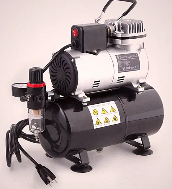 Upgraded Airbrush Single-Piston Oil-free Mini Compressor ABPST08 with Cooling...