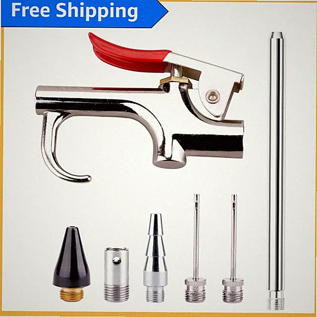 Versatile Air Compressor Tool Kit - 7 Piece Cleaning Set with Adjustable Nozzles
