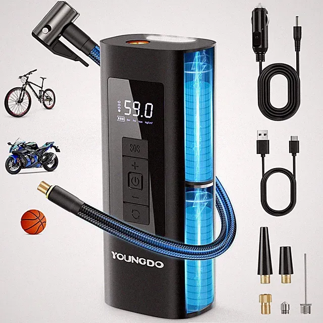 YOUNGDO Tire Inflator Portable Air Compressor, 150 PSI Air Pump with Pressure...